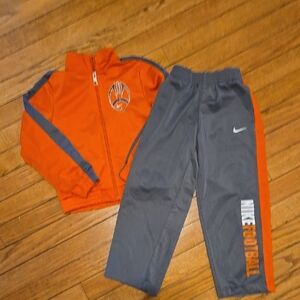 Nike Kids Orange and Gray Tracksuit